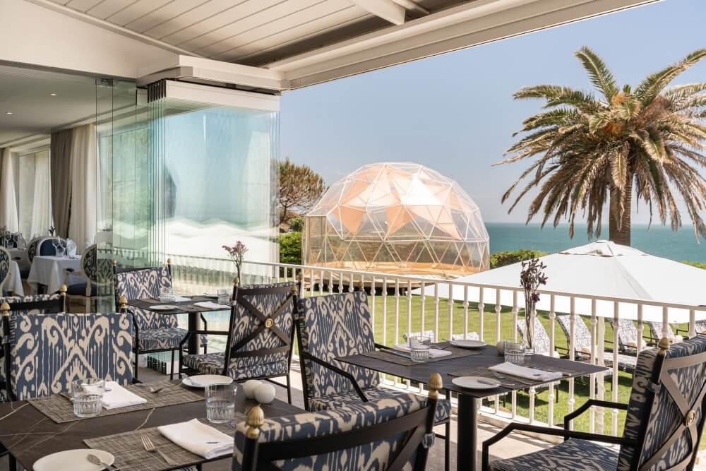 A view outside from the Sea Sense restaurant at Longevity Senses Cascais