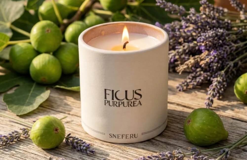 A Sneferu Ficus Purpurea scented candle