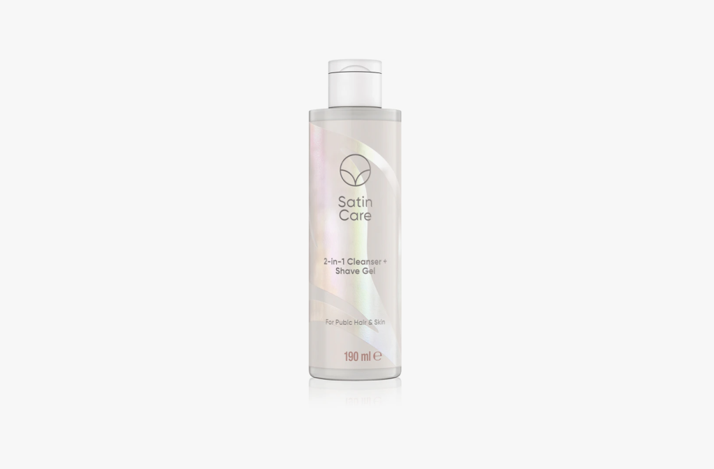 A bottle of Satin Care shave gel