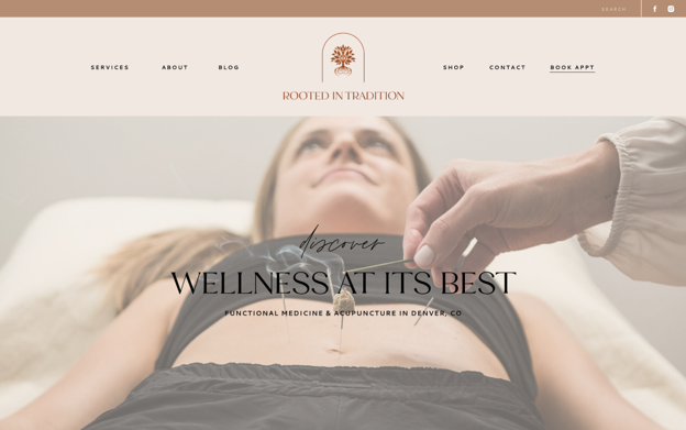 A screen shot of the homepage of Rooted In Tradition's website